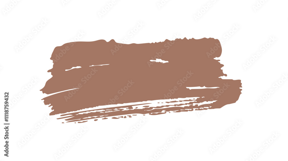 Poster mocha mousse color ink brush stroke grunge texture textbox. charcoal shape irregular stain on white 