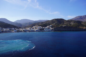 shore and harbour of a greek island in the Dodecanese