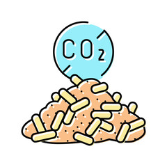 carbon neutral wood pellets color icon vector. carbon neutral wood pellets sign. isolated symbol illustration