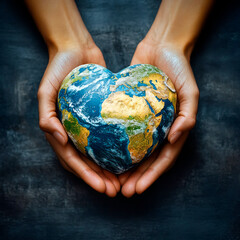 Embracing the world with love on World Day of Human Rights, a symbol of peace and care for humanity's future