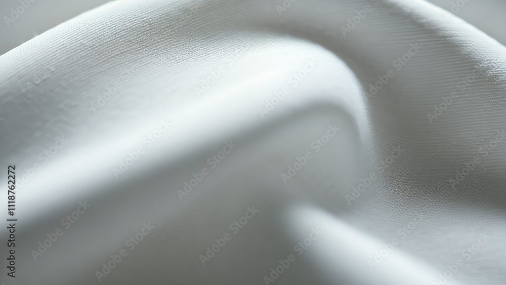 Poster close-up of wavy white fabric pattern with soft shadows and highlights.