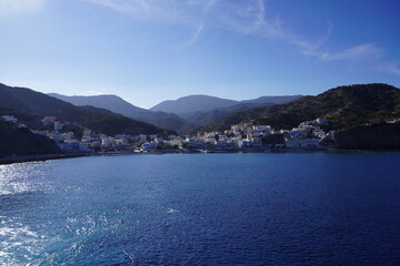 shore and harbour of a greek island in the Dodecanese