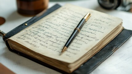 Notebook open to a page filled with neat handwriting exercises and doodles.