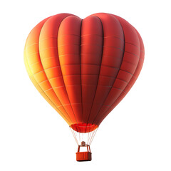 Obraz premium Colorful Heart-Shaped Balloon Soaring in the Blue Sky Above a Scenic Landscape During a Sunny Day