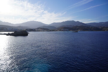 shore and harbour of a greek island in the Dodecanese