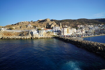 Fototapeta premium shore and harbour of a greek island in the Dodecanese