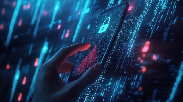 User using mobile phone with digital padlock on internet technology network security with cloud security and data encryption, cybersecurity, Cyber security network. Data protection concept.