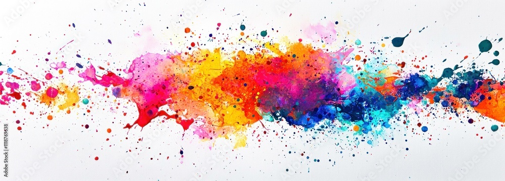 Poster colorful abstract watercolor splash with vibrant hues creating a dynamic and energetic visual impact