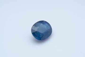 Brilliant Natural Sapphire Gemstone Displaying Rich Blue Color and Faceted Cut
