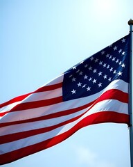 image d'un drapeau américain qui flotte dans les airs