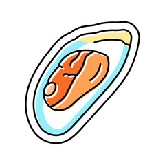 mollusks allergen free product food color icon vector. mollusks allergen free product food sign. isolated symbol illustration