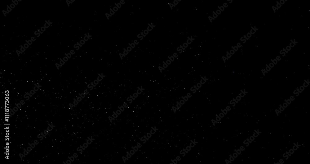 Wall mural natural organic dust particles floating on black background. dynamic dust particles randomly float i