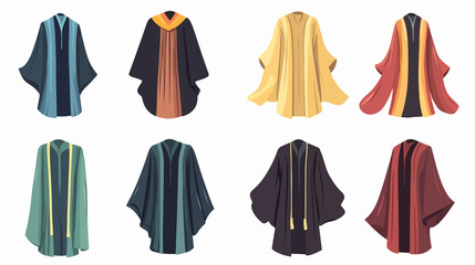 Symbolic Graduation Gown Icon Isolated for Successful Completion of Studies