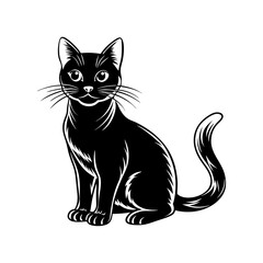 A set of Cat vector silhouettes isolated on a white background vector illustration.