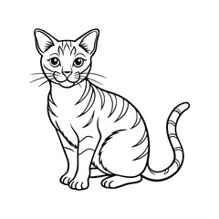 A set of Cat vector silhouettes isolated on a white background lineart vector illustration.