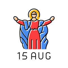 assumption of mary feast catholic holiday color icon vector. assumption of mary feast catholic holiday sign. isolated symbol illustration