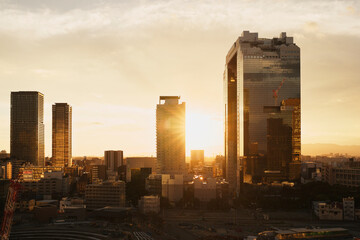 Umeda Sky Building at Sunset in Osaka, Japan