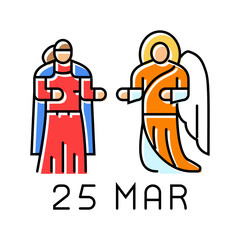 annunciation feast catholic holiday color icon vector. annunciation feast catholic holiday sign. isolated symbol illustration