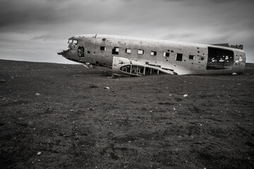 Abandoned plane wreck  of the US Navy in Iceland