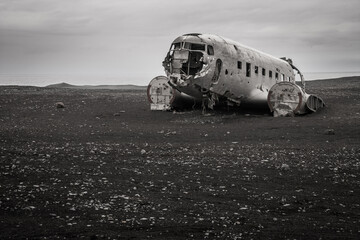 Abandoned plane wreck  of the US Navy in Iceland