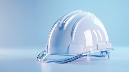 Fototapeta premium Focused safety helmet shot on pure white, capturing the structure and reliability, ready for promotional use in construction safety ads