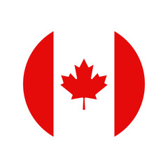 Round Canada flag icon
