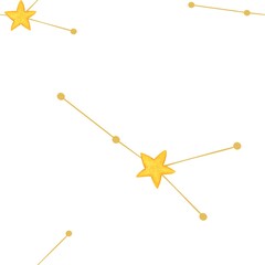 Big Cancer Zodiac Constellations Design Seamless Pattern on a White Background