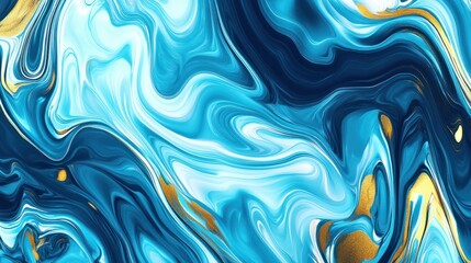 Fototapeta premium art photography of abstract marbleized effect background. Aqua, blue, gold and white creative colors. Beautiful paint