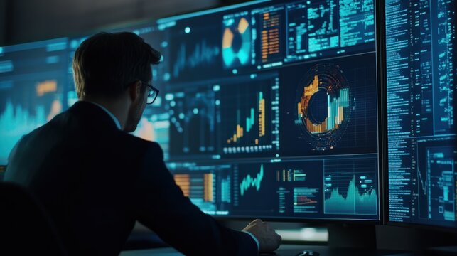 Artificial Intelligence AI data tech analytics for kpi accounting big complex business, technology algorithm system software website tool write command prompt digital internet support chart analysis