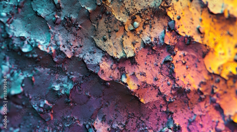 Poster closeup of abstract rough colorful multicolored art texture background. generative ai.