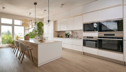 How to Create a Seamless Indoor-Outdoor Flow in Your White and Neutral Contemporary Kitchen for Entertaining Guests