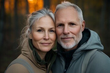 Fototapeta premium A man and woman are smiling at the camera