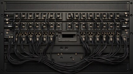 Network switch and ethernet cables,Data Center Concept.