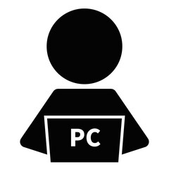 ピクト「PCを操作、タイピングする人」