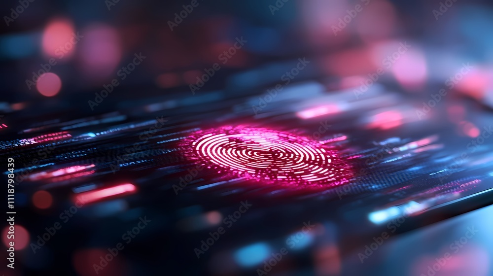 Aufkleber digital fingerprint authentication on a screen.