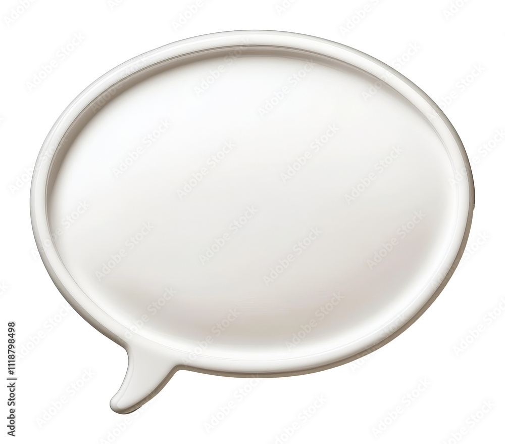 Aufkleber Empty speech bubble with soft shadows on transparent background, minimalist design concept