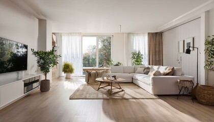 Contemporary Living Room with Fireplace