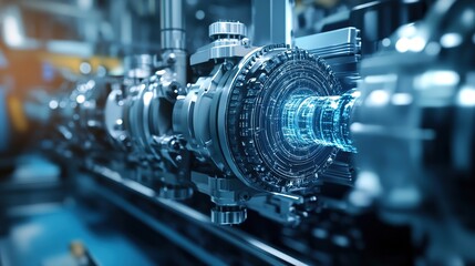 Fototapeta premium A digital twin system providing real-time feedback on machinery status and performance.