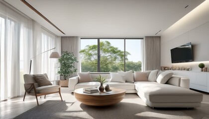 Fototapeta premium White Living Room with a Farmhouse Style