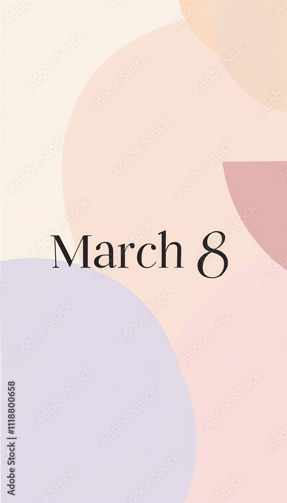 Poster light pastel background with abstract circular forms and 