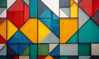 Geometric pattern of modern building facade