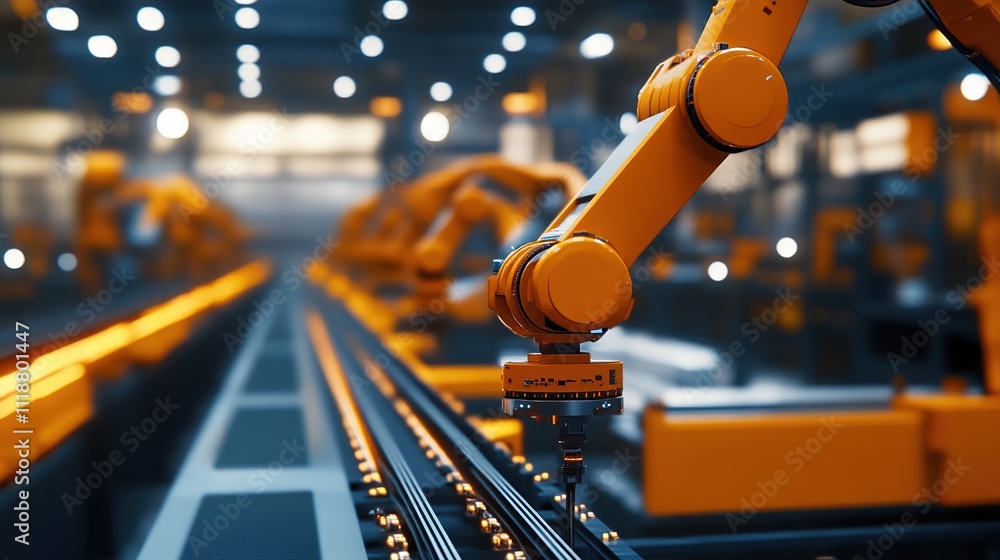 Poster engineers developing ai algorithms to improve the accuracy and speed of factory machinery