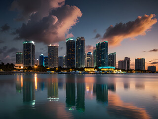 Skyline of Miami, Florida - Iconic High-Rises and Coastal Charm