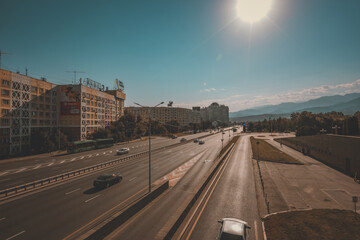 Fototapeta premium night traffic in the city