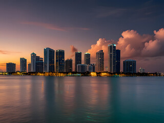 Skyline of Miami, Florida - Iconic High-Rises and Coastal Charm