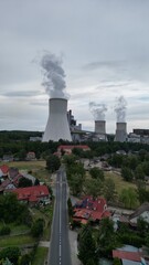 Vertical shot from drone of industry in the city