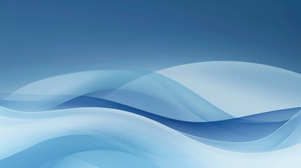 Abstract blue and white flowing waves background.