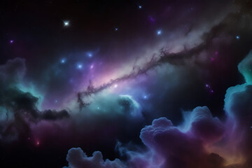 Fototapeta premium Colorful space galaxy cloud nebula. Stary night cosmos. Supernova background wallpaper