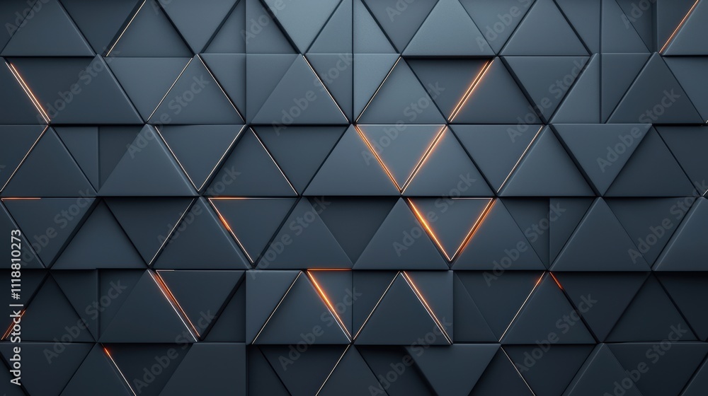 Poster modern geometric pattern with triangles and subtle lighting effects