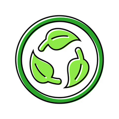 biodegradable product label warning color icon vector. biodegradable product label warning sign. isolated symbol illustration